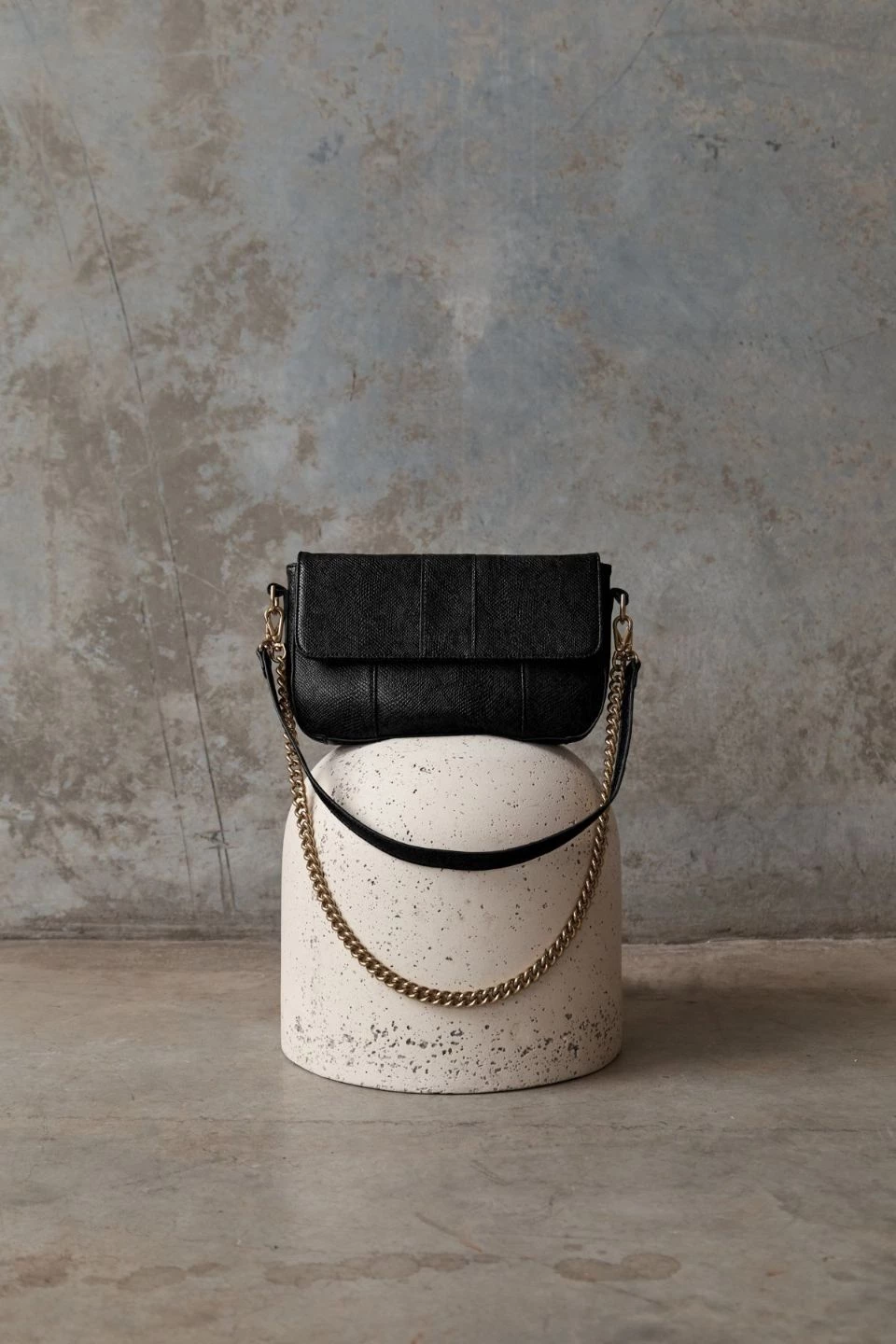 Brie Leon Isabel Black Snake Bag With Chain Bags & Wallets