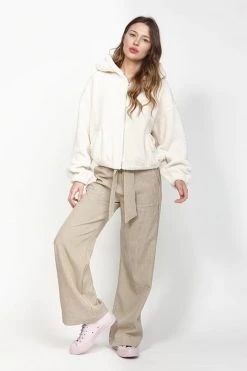 Leo + Be Bustle Teddy Vanilla Hoodie