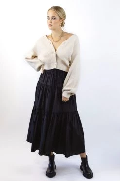 Among The Brave Wholesome String Chunky Blousen Sleeve Cropped Cardigan Knitwear