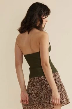 Mink Pink Tops & Tees Maitland Black Halter Strappy Knit Top