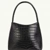 Brie Leon Bags & Wallets Chloe Matte Black Croc Recycled PU Top Handle Bag