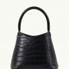 Brie Leon Mini Chloe Black Matte Croc Bag