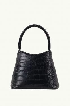 Brie Leon Mini Chloe Black Matte Croc Bag