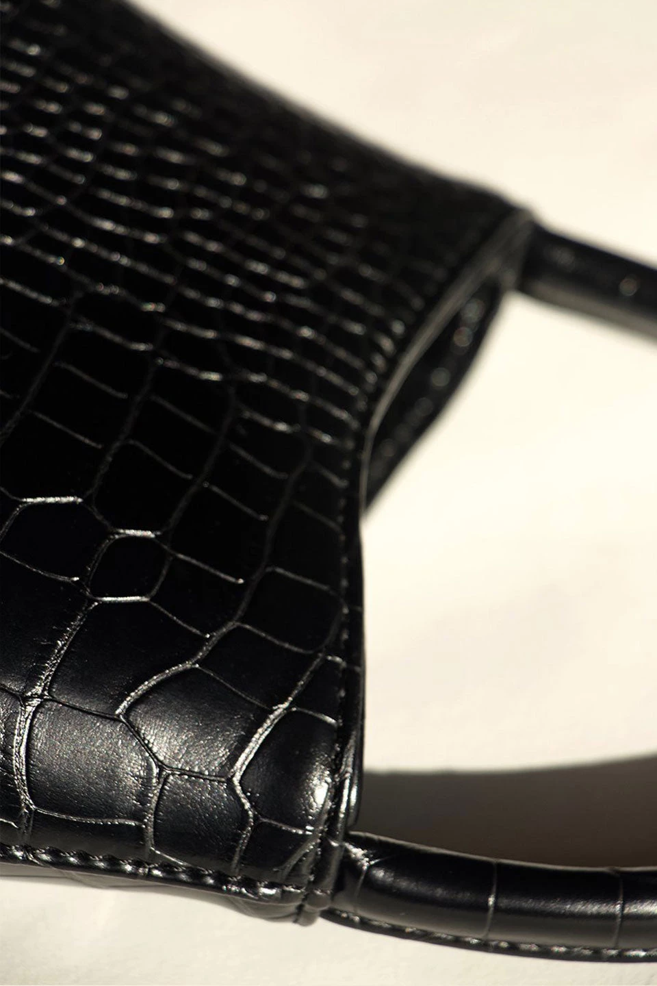 Brie Leon Mini Chloe Black Matte Croc Bag
