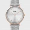 Cluse Jewellery LaBoheme Silver Mesh Strap With Rose Gold Watch
