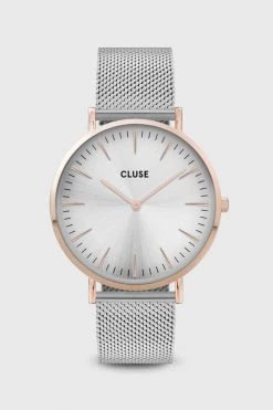 Cluse Jewellery LaBoheme Silver Mesh Strap With Rose Gold Watch