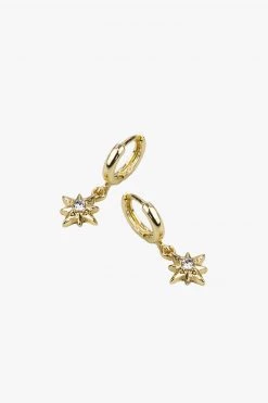 Flo Gives Back 15% To Women In Need Jewellery Celestial Gold Huggie Hoop Earrings