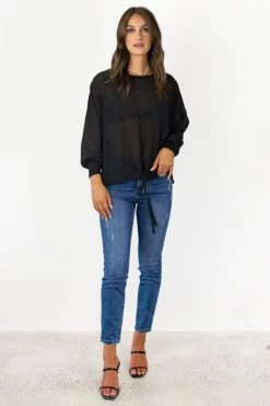 Among The Brave Stella Mid Blue Slim Leg Denim Jean