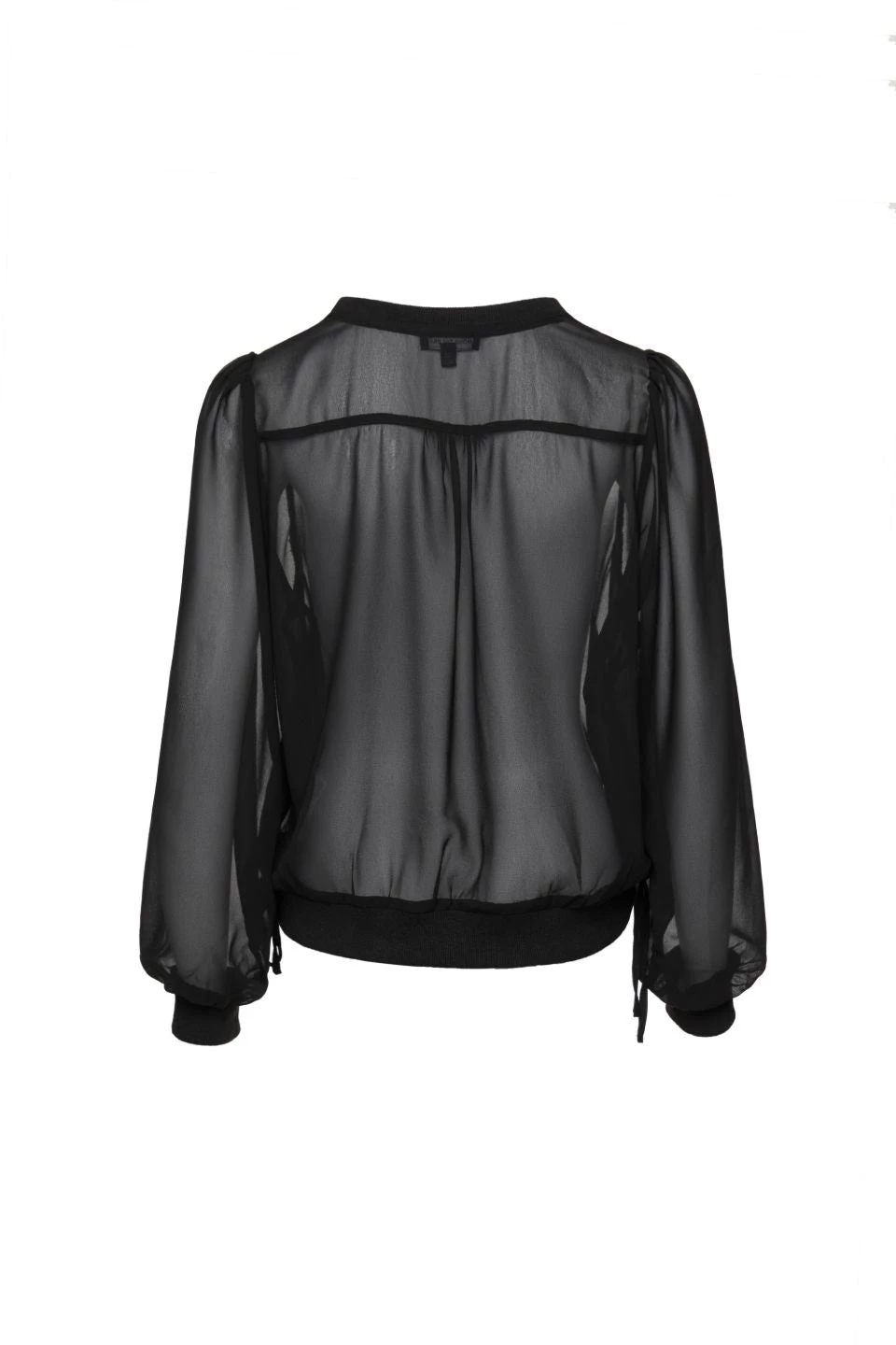 Among The Brave Chance Black Georgette LS Rib Hem Top