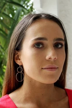 Flo Gives Back 15% To Women In Need Circle Thread Thru Gold Earrings