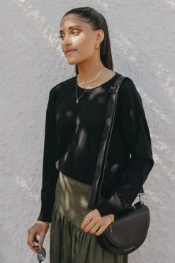 Dom Clearly Black LS Knit Sweater Knitwear