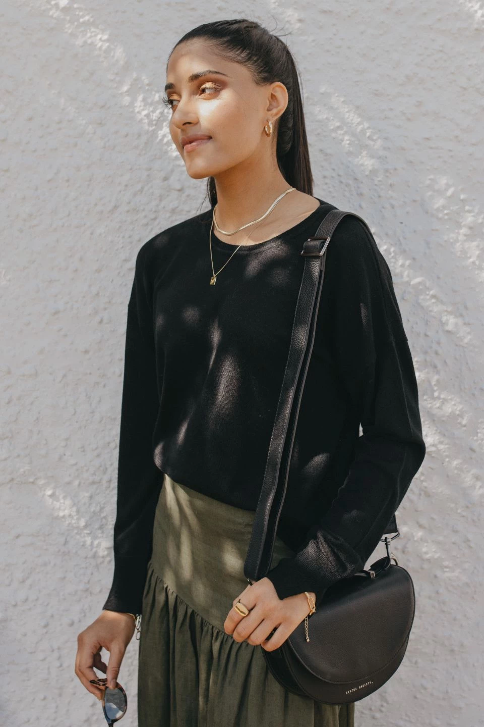 Dom Clearly Black LS Knit Sweater Knitwear