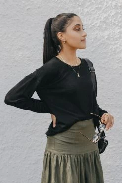 Dom Clearly Black LS Knit Sweater Knitwear