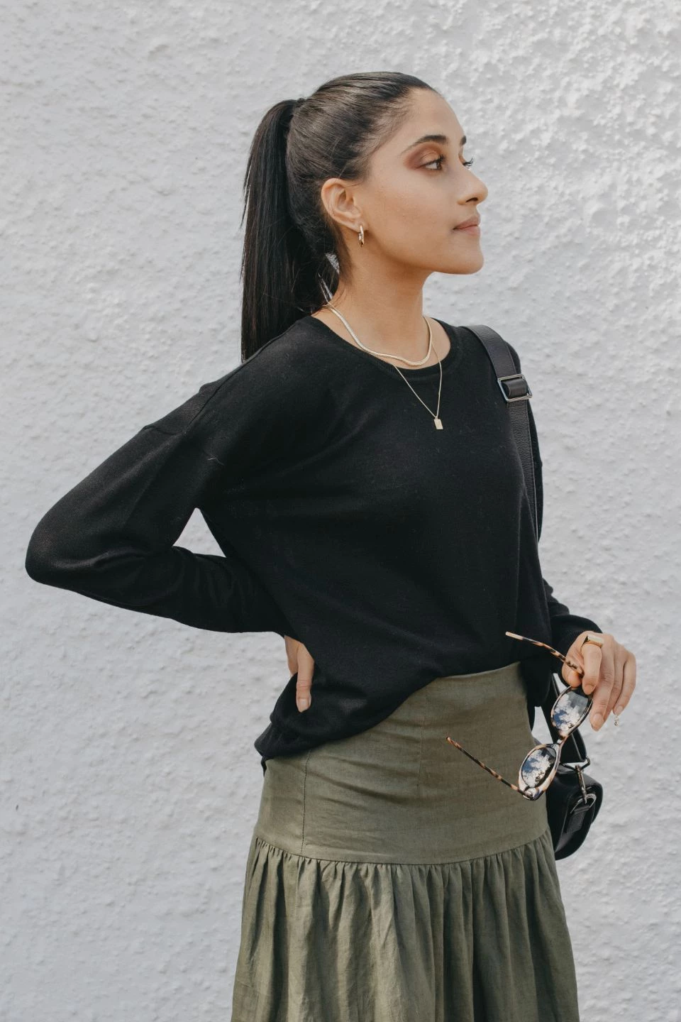 Dom Clearly Black LS Knit Sweater Knitwear