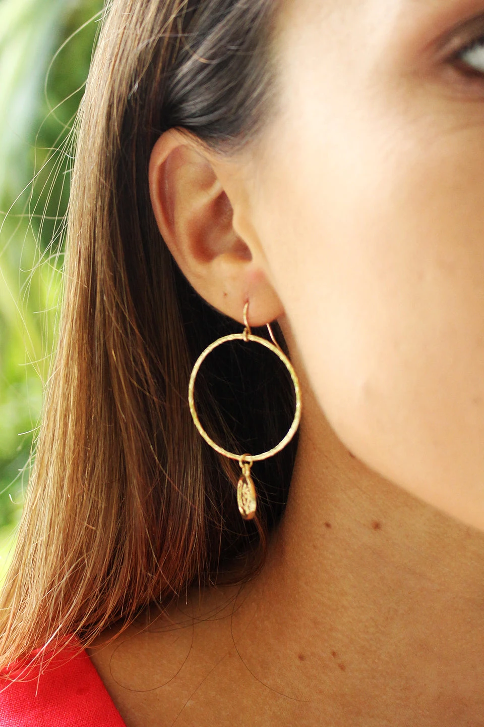 Flo Gives Back 15% To Women In Need Coin Pendant Hoop Gold Earring Jewellery