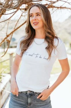 Humble + Heart It's Cool To Be Kind White Organic Cotton Tee Tops & Tees