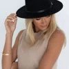Humidity Lifestyle Billie Black Fedora Hat New In