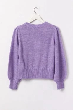 Among The Brave Zesty Lilac Mohair Blend Balloon Sleeve Knit