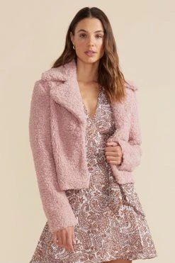 Mink Pink Yelena Dusty Pink LS Jacket New In