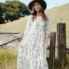Among The Brave New In Lucid Garden Ivory Sheer Puff Sleeve Tiered Maxi Dress