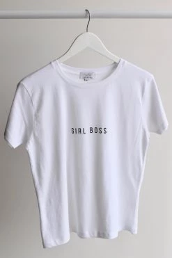 Humble + Heart Girl Boss White Organic Cotton Tee