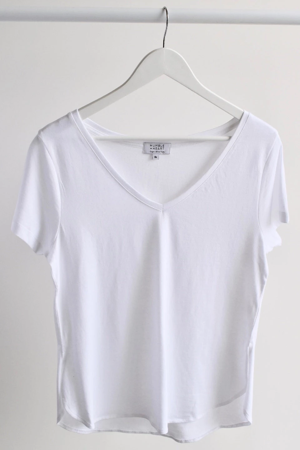 Humble + Heart Respect Relaxed White V Neck Organic Tee Tops & Tees