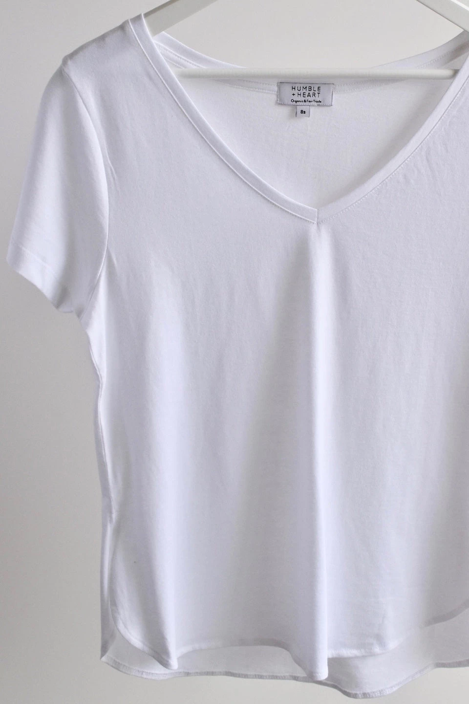 Humble + Heart Respect Relaxed White V Neck Organic Tee Tops & Tees