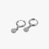 Flo Gives Back 15% To Women In Need Jewellery Daisy Rhodium Huggie Hoop Earrings