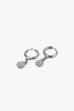 Flo Gives Back 15% To Women In Need Jewellery Daisy Rhodium Huggie Hoop Earrings