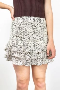 Ivy + Jack Darling Cream Leopard Triple Frill Skirt Skirts