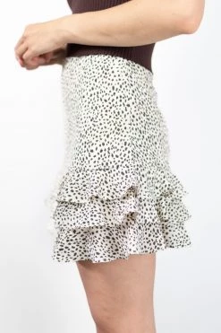 Ivy + Jack Darling Cream Leopard Triple Frill Skirt Skirts