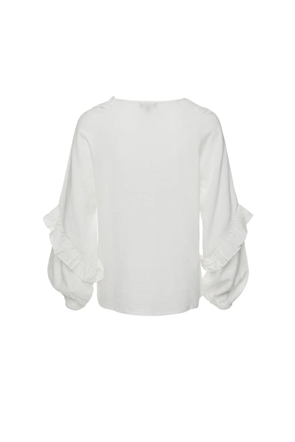 Among The Brave Tops & Tees Day Dream Ivory Soft Linen Blend Frill Neck LS Top