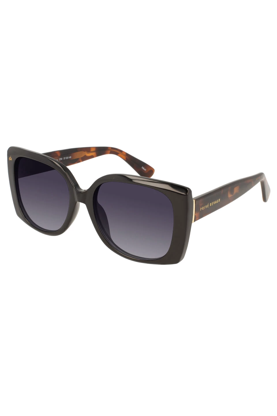Prive Revaux Dimes Dozen Oversized Square Black Coffee Tort Sunglasses Eyewear