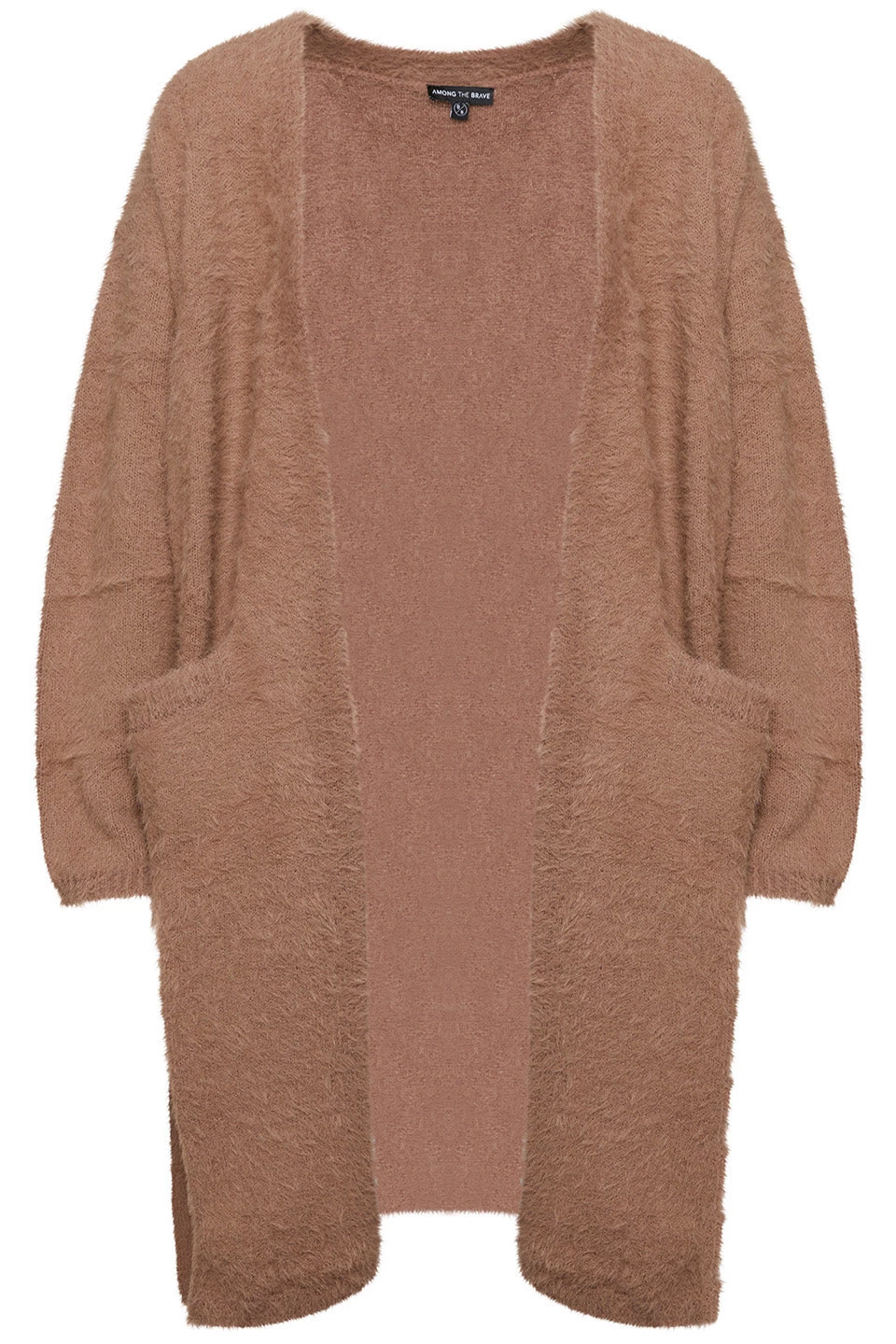 Among The Brave New In Divine Walnut Eyelash Yarn Long Line Cardigan