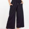 Among The Brave Time Out Black Wide Leg Stretch Jersey Relaxed Pant