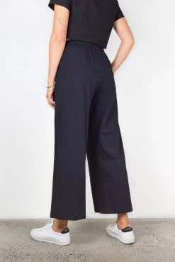 Among The Brave Time Out Black Wide Leg Stretch Jersey Relaxed Pant