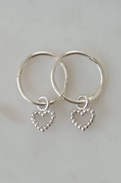 Sophie Jewellery Dotty Love Sleeper Earrings Silver