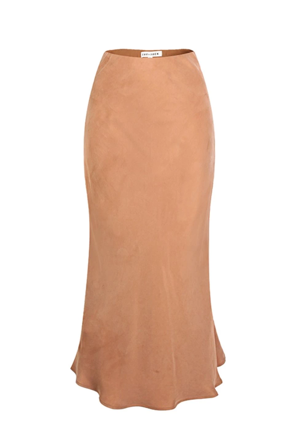 Ivy + Jack New In Dynamic Mocha Cupro Bias Midi Skirt