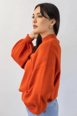 Ivy + Jack Motivation Blood Orange Boxy Balloon Sleeve Knit