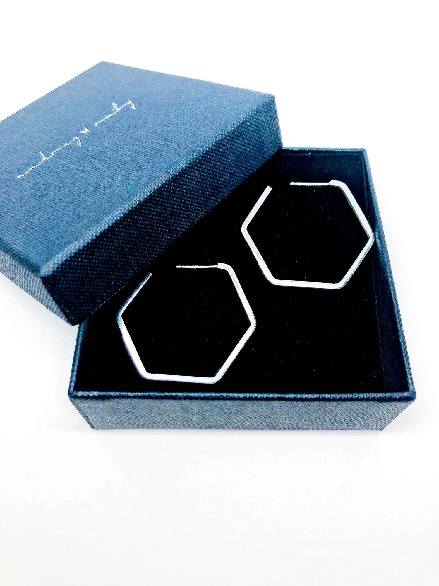 Audrey Loves Ruby Jewellery Hexagon Stud Earring