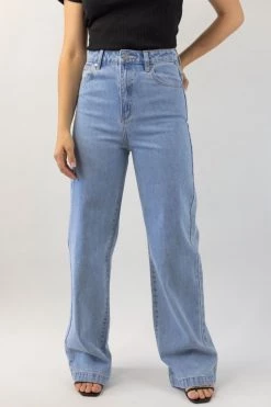 Abrand Jeans New In A 94 High Wide Walk Away Light Blue Denim Jean