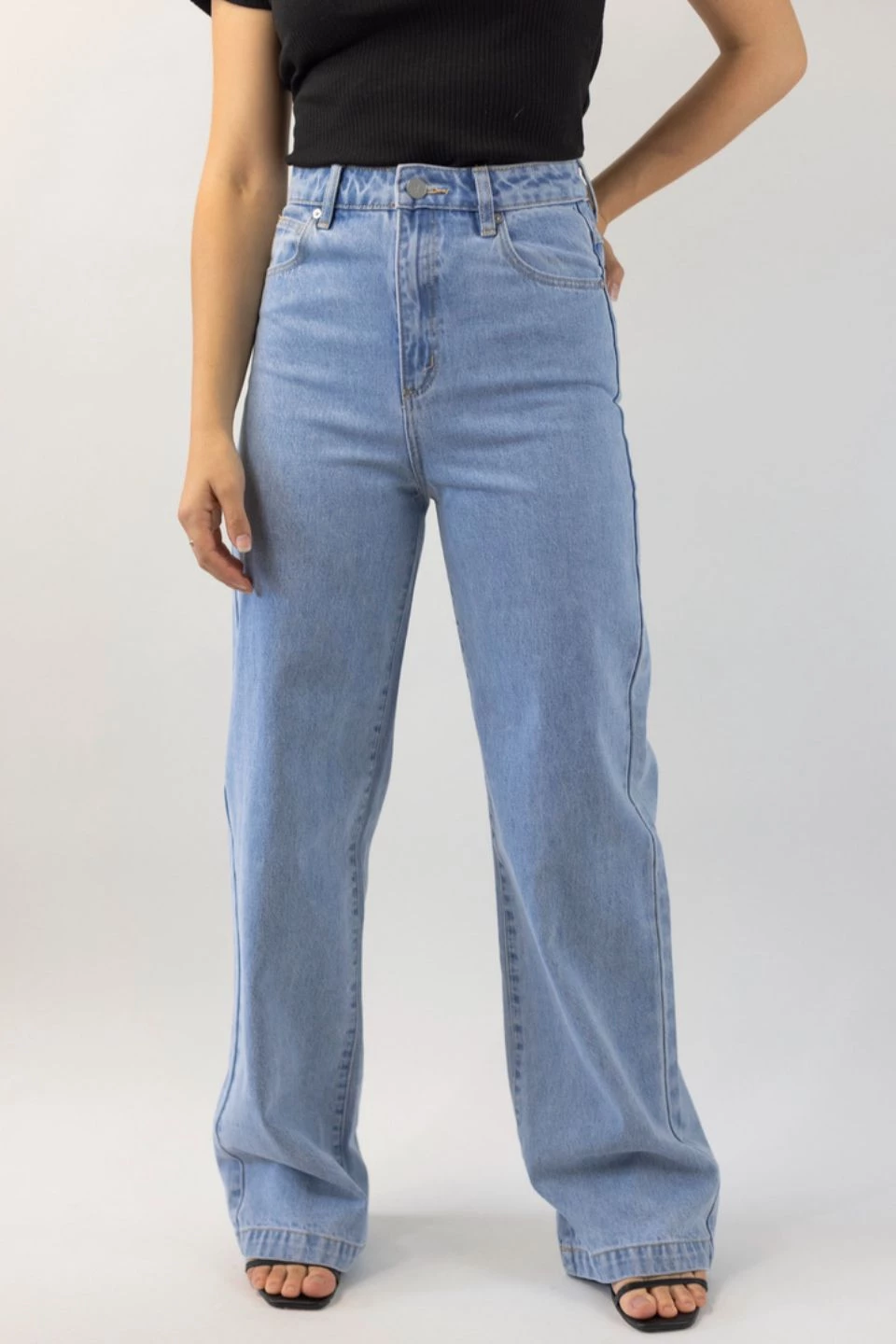 Abrand Jeans New In A 94 High Wide Walk Away Light Blue Denim Jean