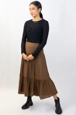 Ivy + Jack Faith Black Mesh LS Crew Top