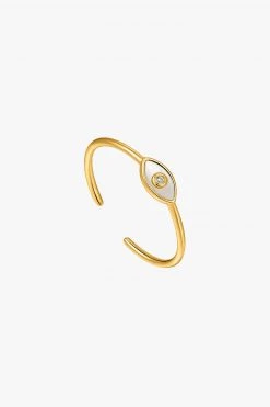 Ania Haie Wild Soul Evil Eye Adjustable Gold Ring Jewellery