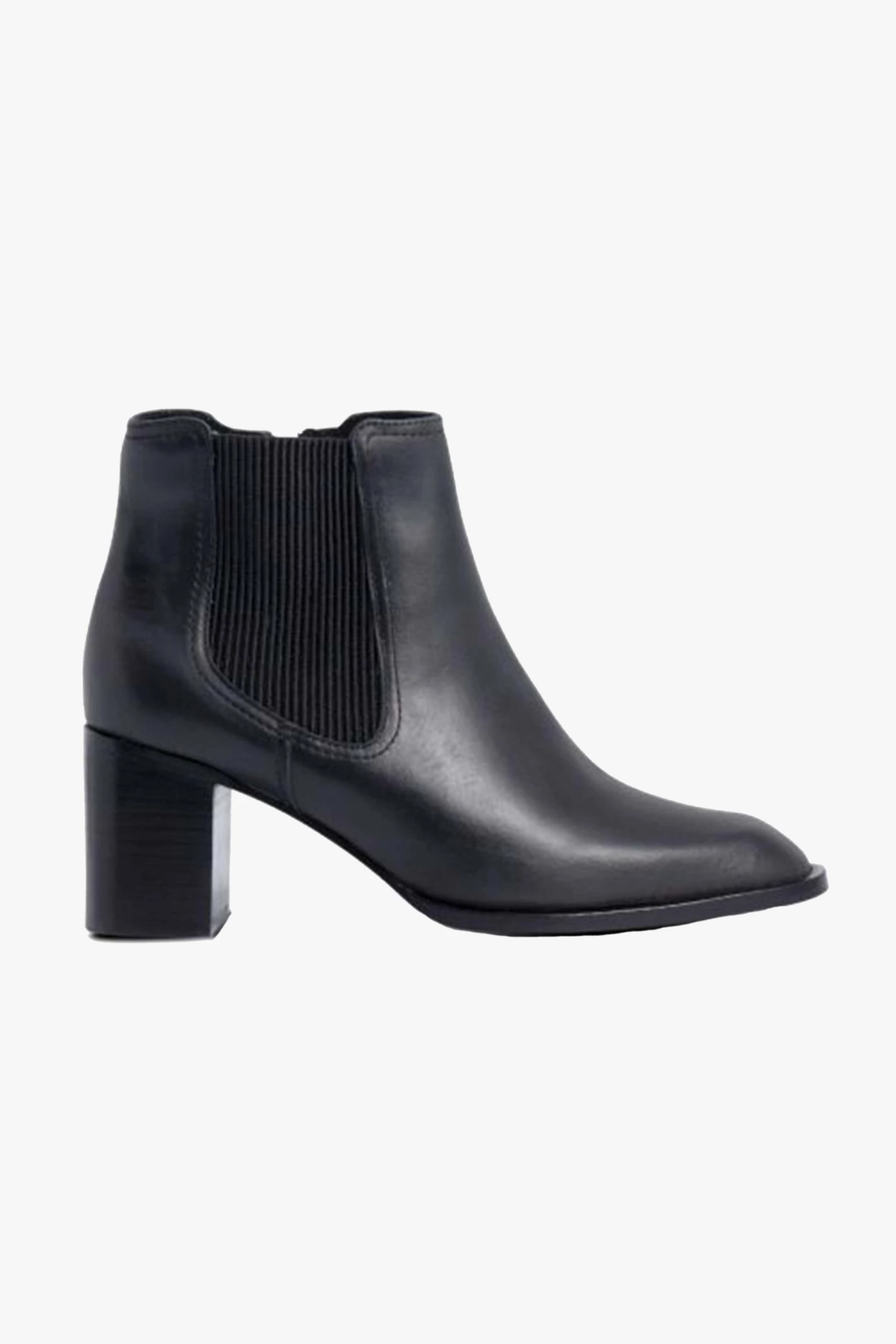 Nude Eleanore Heeled Black Leather Chelsea Boot New In