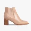 Nude Eleanore Heeled Natural Leather Chelsea Boot New In