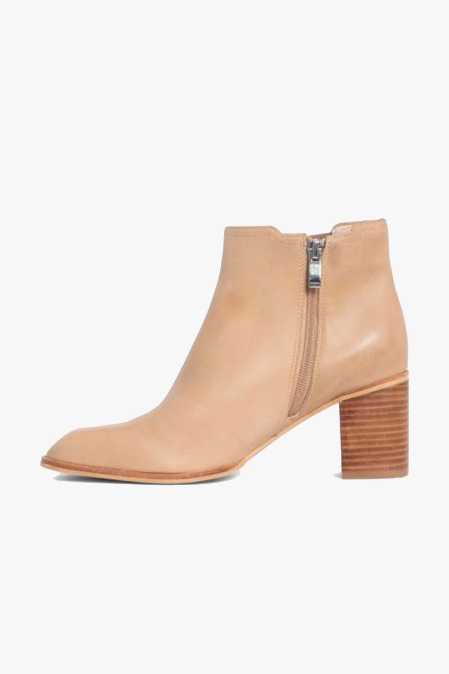 Nude Eleanore Heeled Natural Leather Chelsea Boot New In