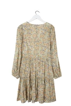 Ivy + Jack Dresses Elsa Pistachio Floral LS V Neck Smock Dress