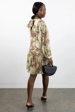Ivy + Jack Emelia Ivory Paisley LS Frill Hem Smock Dress