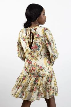 Ivy + Jack Emelia Ivory Paisley LS Frill Hem Smock Dress